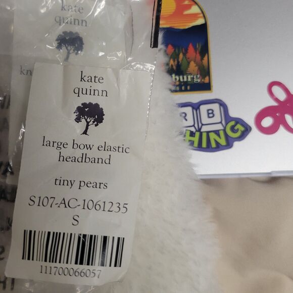 Kate Quinn Tiny Pear Large Bow Elastic Headband S - Picture 2 of 2